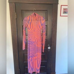 AFRM Orange zebra dress